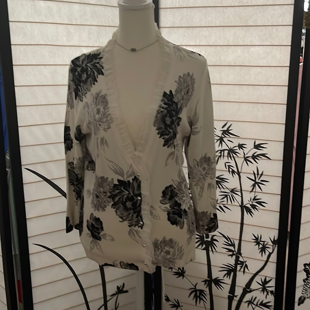 Stunning White House Black Market jeweled button cardigan